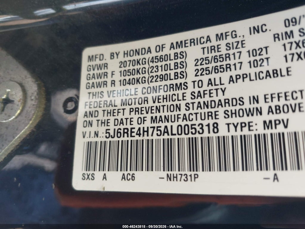 2010 Honda CR-V EX-L photo 9
