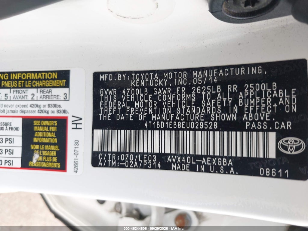 2014 Toyota Avalon Hybrid XLE Touring photo 9