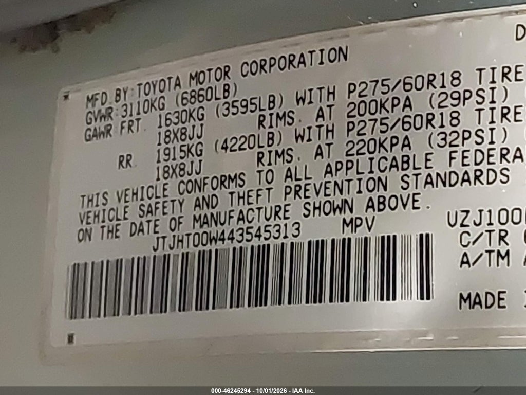 2004 Lexus LX 470 photo 9