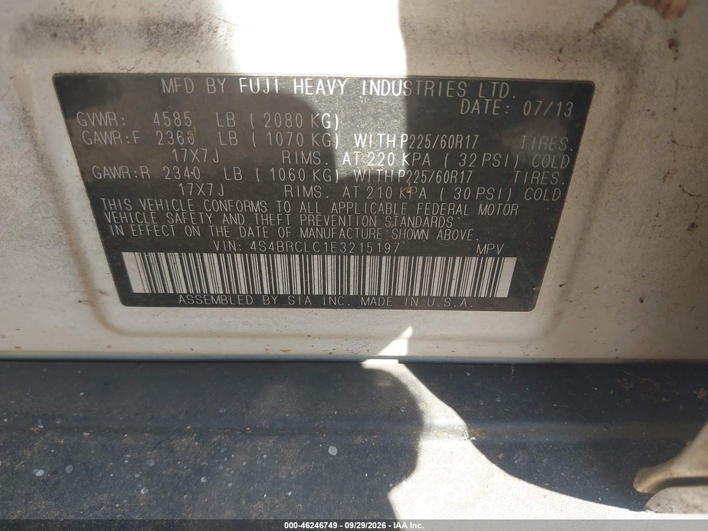 2014 Subaru Outback 2.5I Limited photo 9