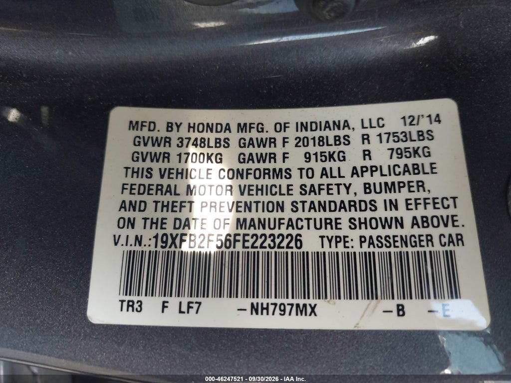 2015 Honda Civic LX photo 9