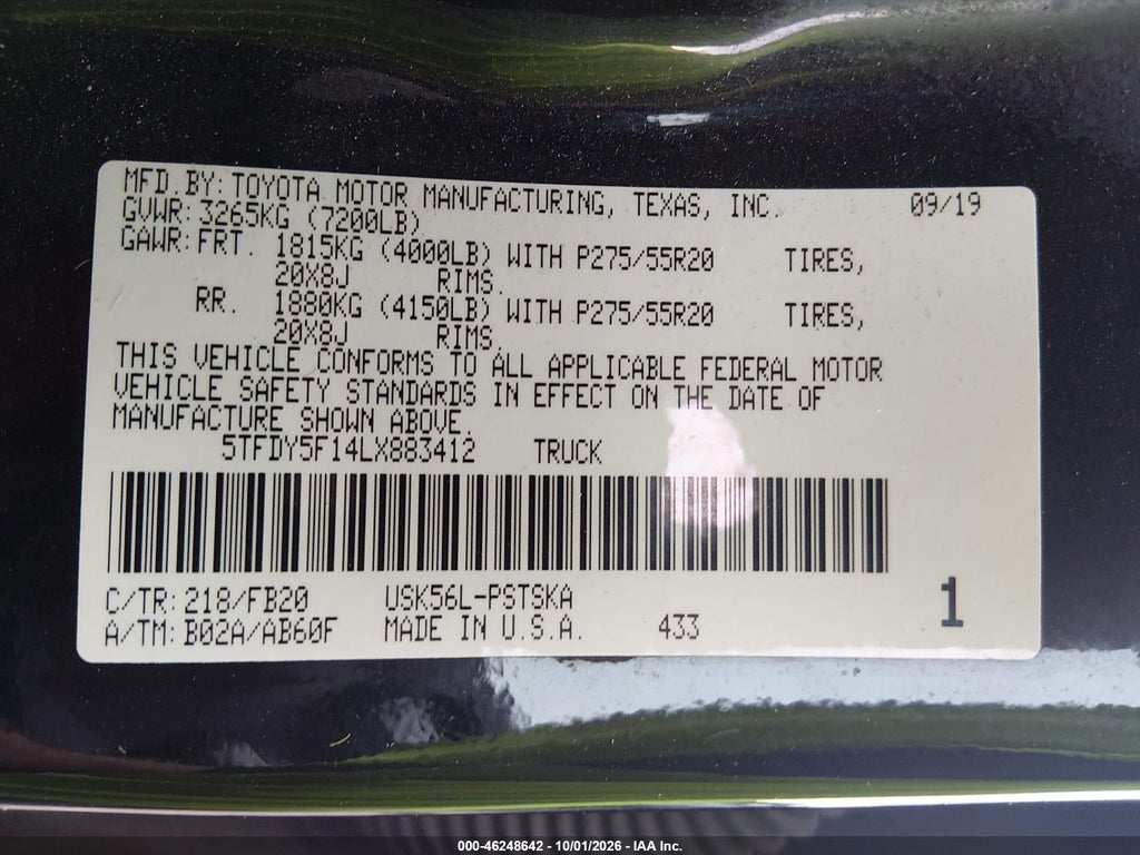 2020 Toyota Tundra SR5 photo 9