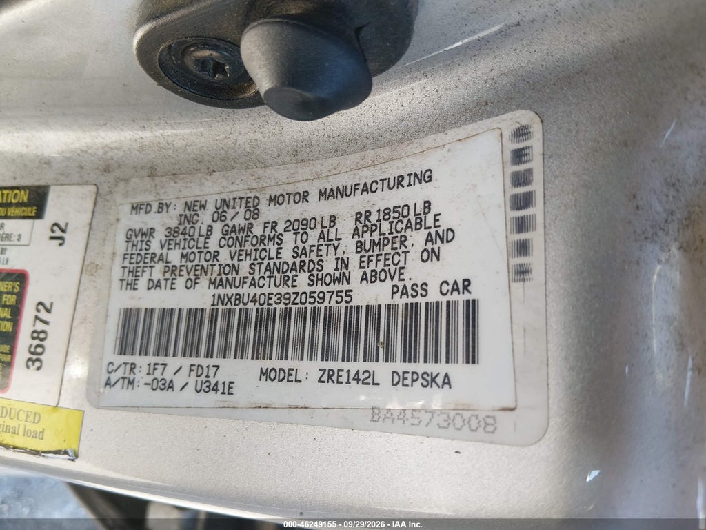 2009 Toyota Corolla S photo 9