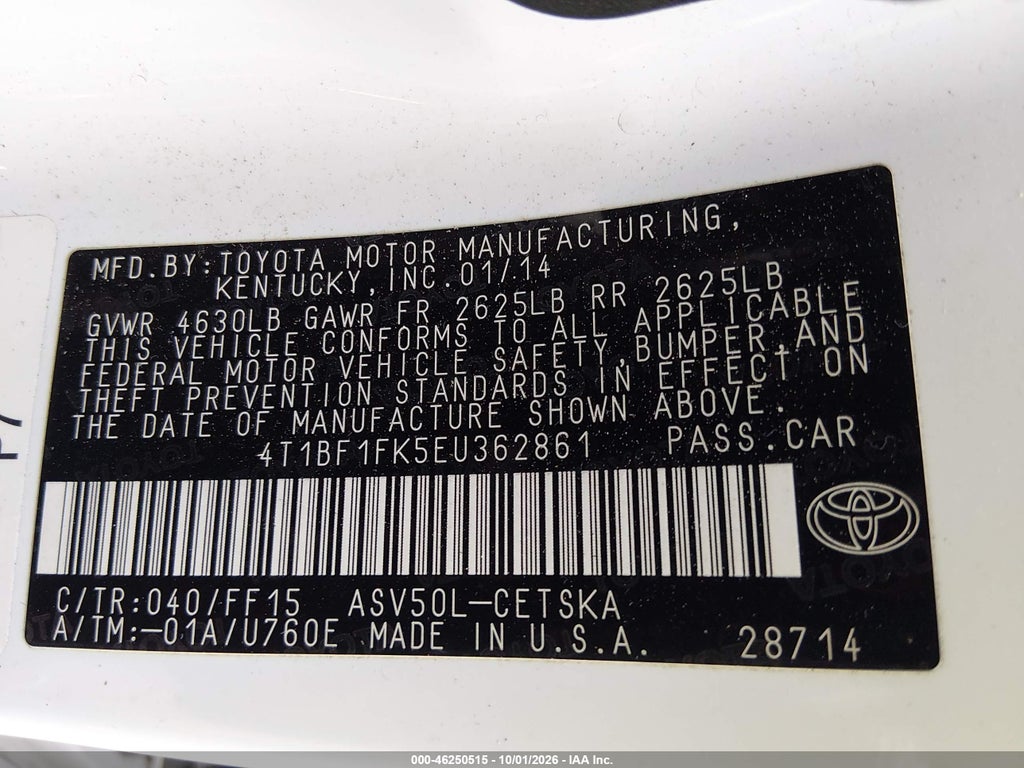 2014 Toyota Camry SE photo 9