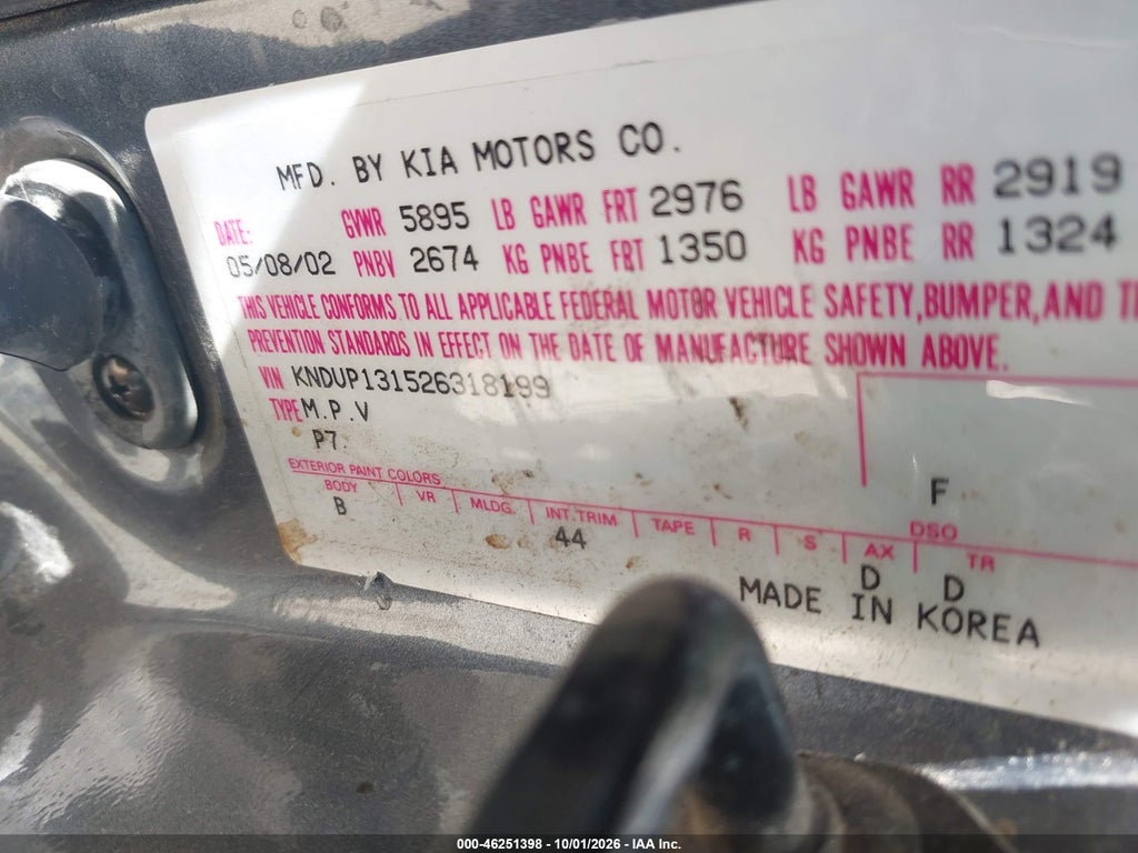 2002 Kia Sedona EX/LX photo 9