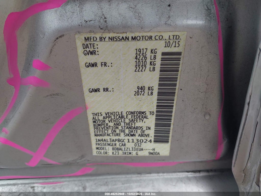 2016 Nissan Altima 2.5 SV photo 9