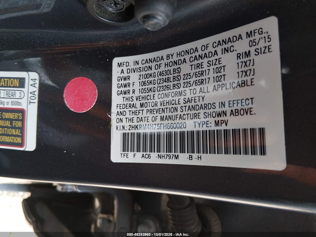 2015 Honda CR-V EX-L photo 9