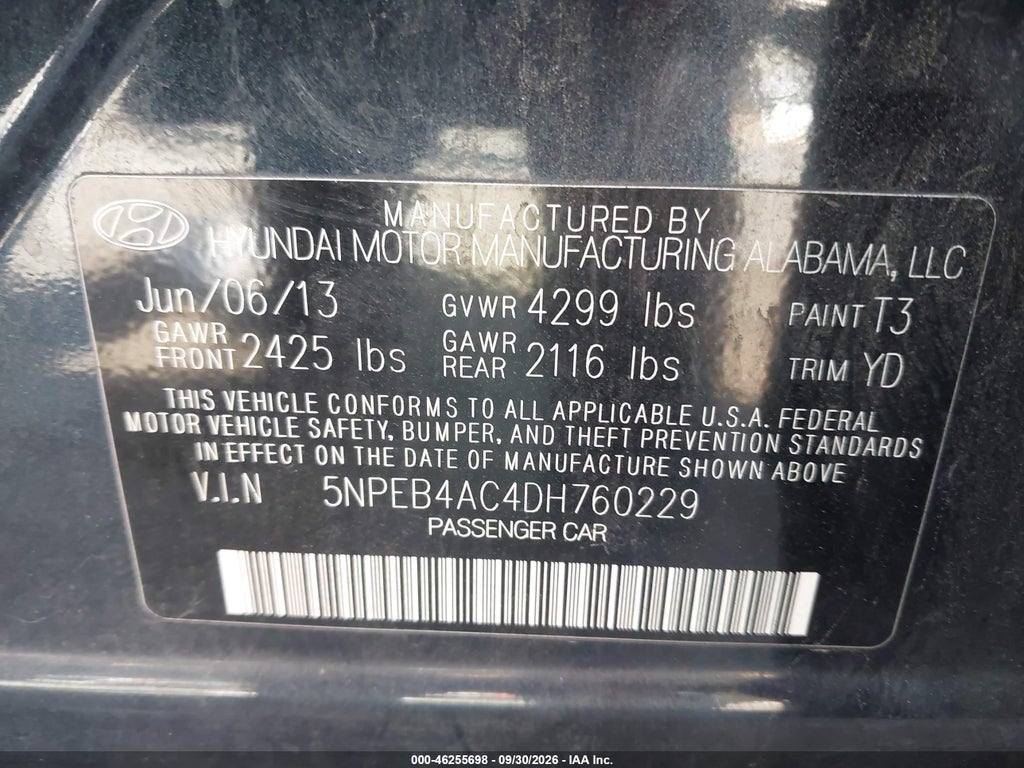 2013 Hyundai Sonata GLS photo 9