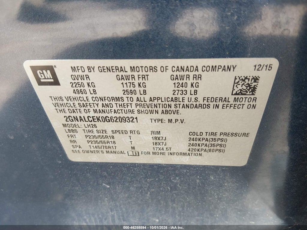 2016 Chevrolet Equinox LT photo 9