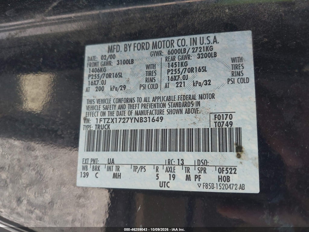 2000 Ford F-150 Work Series/XL/XLT photo 9