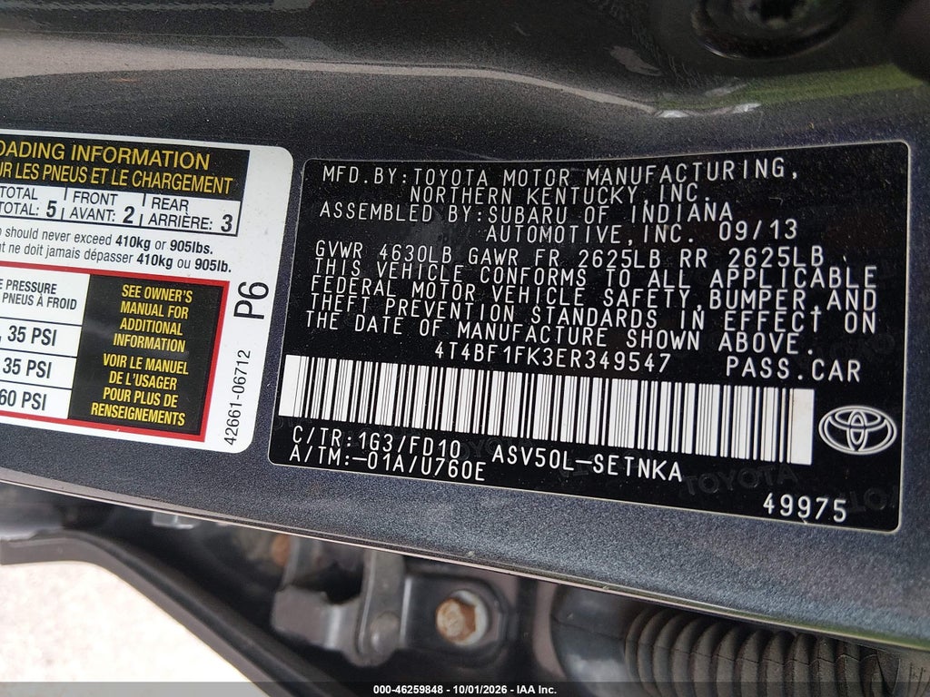 2014 Toyota Camry LE photo 9