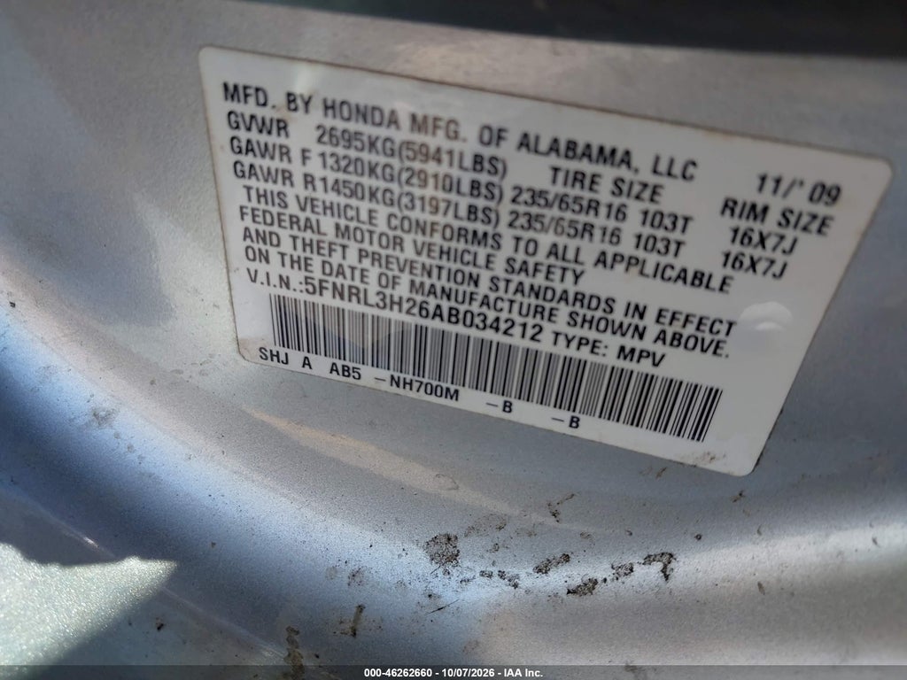 2010 Honda Odyssey LX photo 9