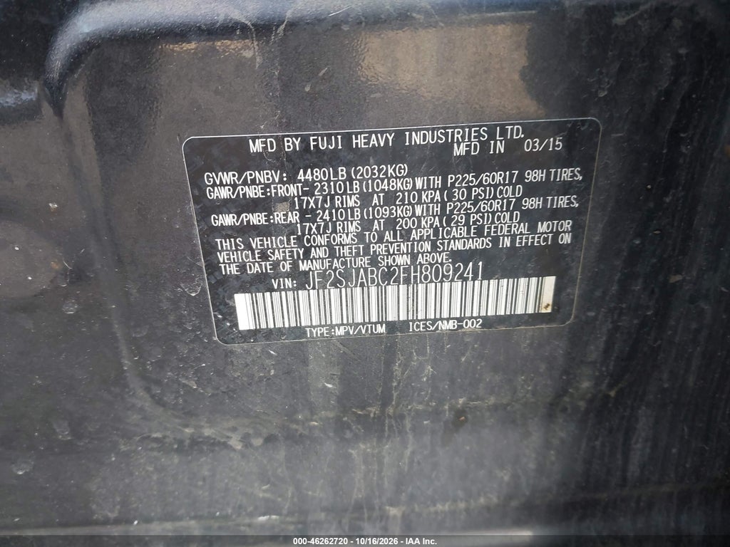2015 Subaru Forester 2.5I photo 9
