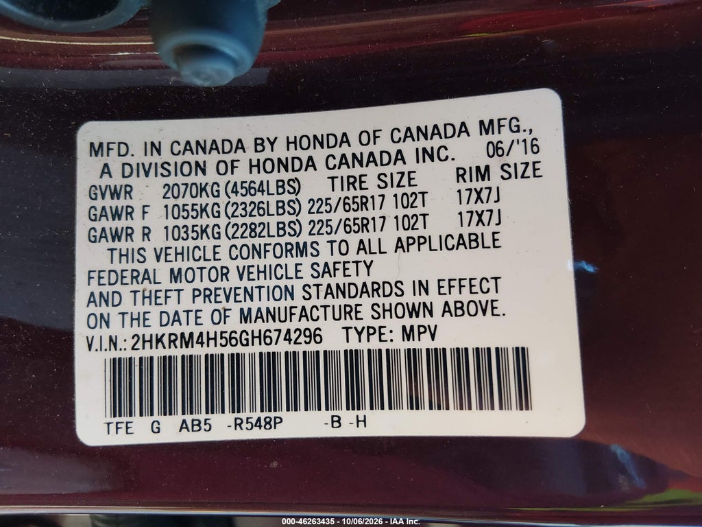 2016 Honda CR-V EX photo 9