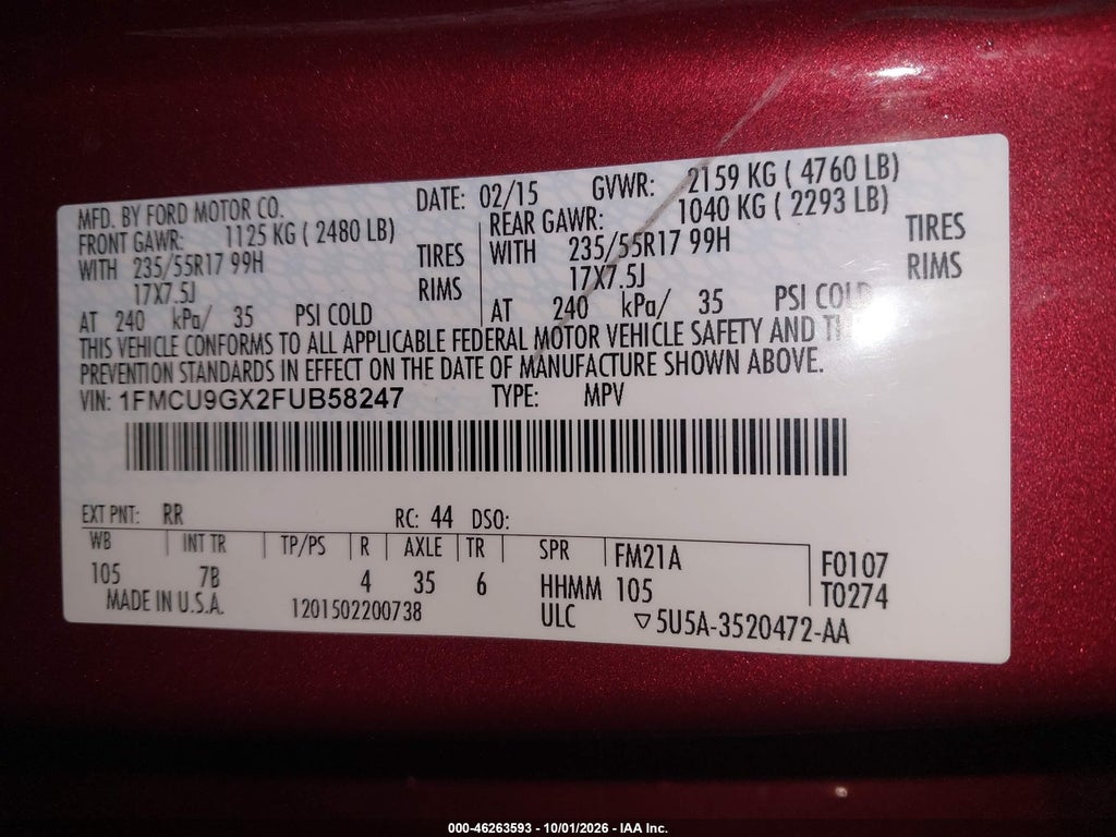2015 Ford Escape SE photo 9