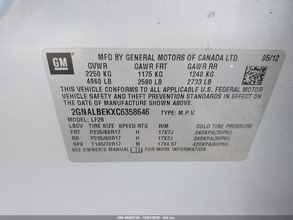 2012 Chevrolet Equinox LS photo 9