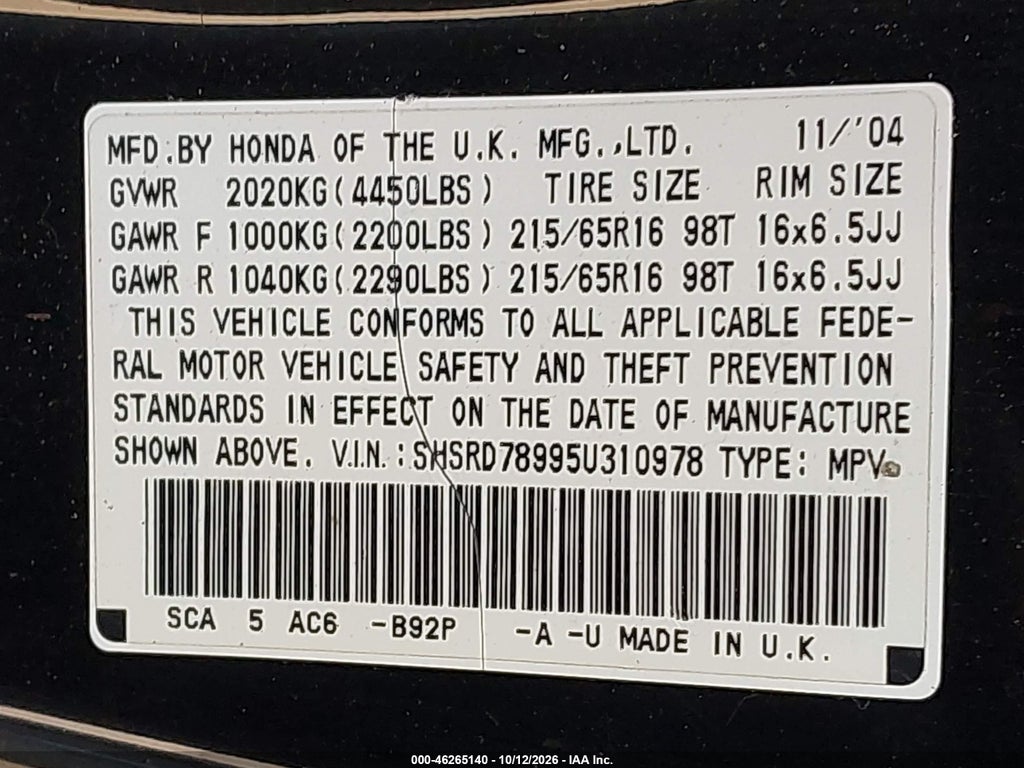 2005 Honda CR-V SE photo 9