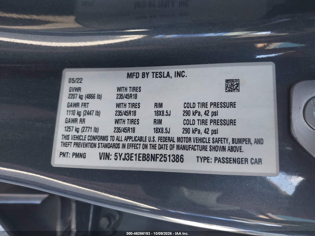 2022 Tesla Model 3 Long Range Dual Motor ALL-Wheel Drive photo 9