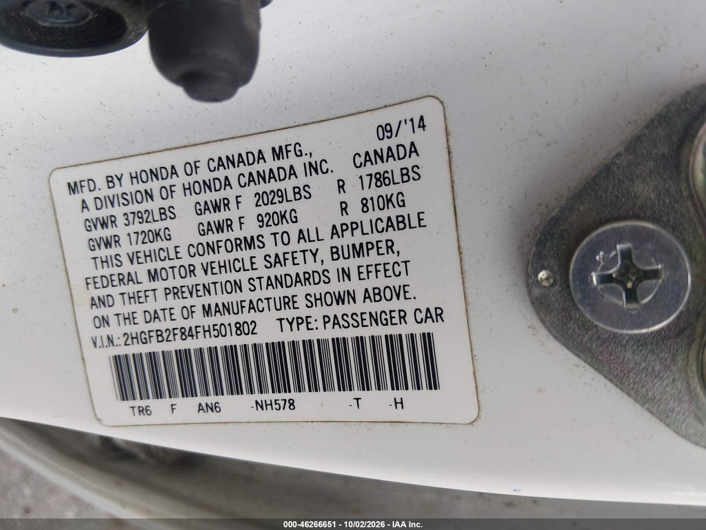 2015 Honda Civic EX photo 9