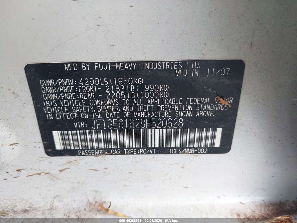 2008 Subaru Impreza 2.5I photo 9