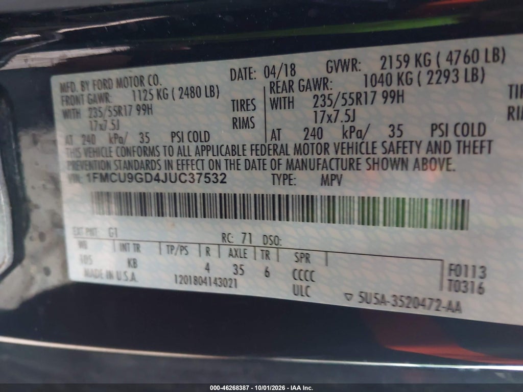 2018 Ford Escape SE photo 9