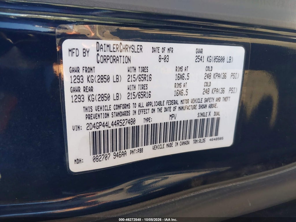 2004 Dodge Grand Caravan SXT photo 9