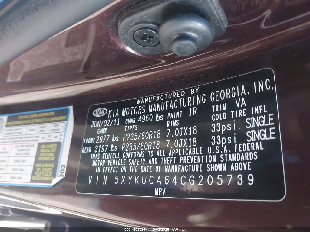 2012 Kia Sorento EX photo 9