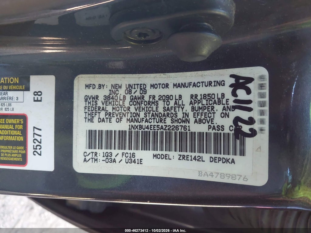 2010 Toyota Corolla LE photo 9