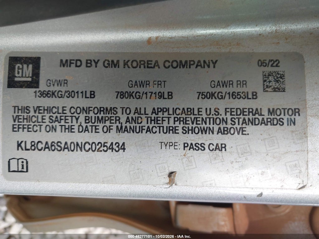 2022 Chevrolet Spark FWD LS Manual photo 9
