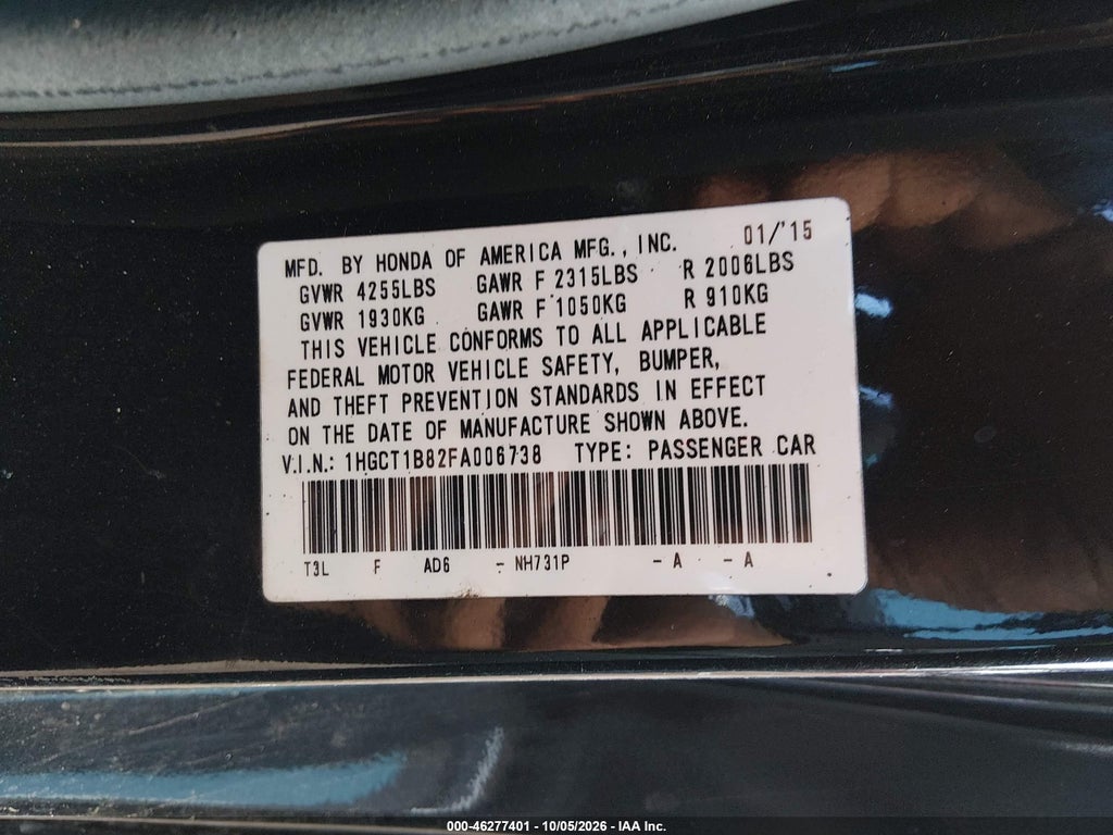 2015 Honda Accord EX-L photo 9