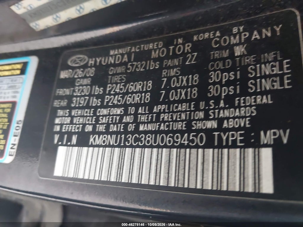 2008 Hyundai Veracruz GLS/Limited/SE photo 9