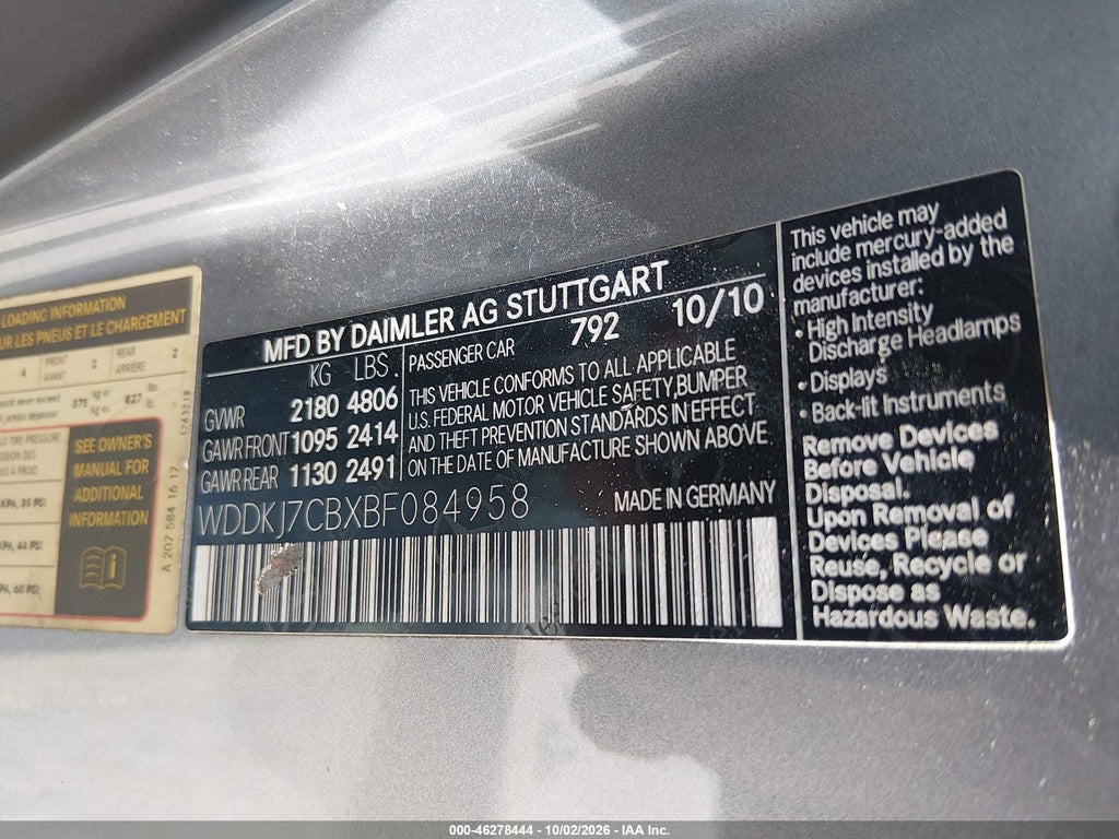 2011 Mercedes-Benz E 550 photo 9