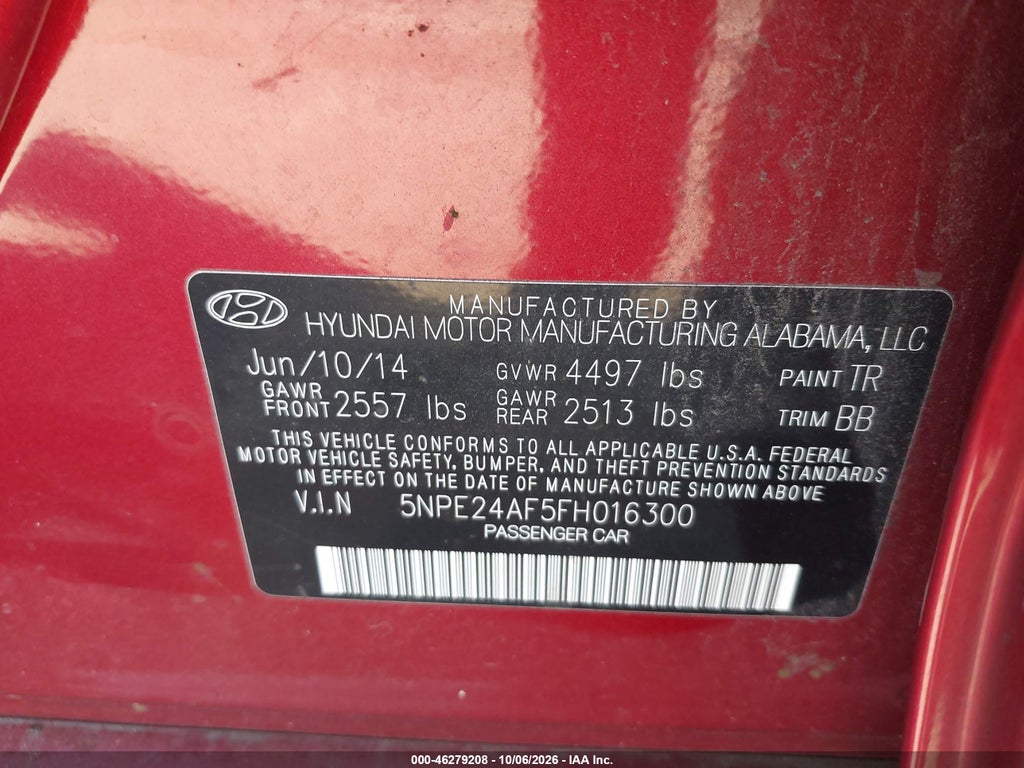 2015 Hyundai Sonata SE photo 9