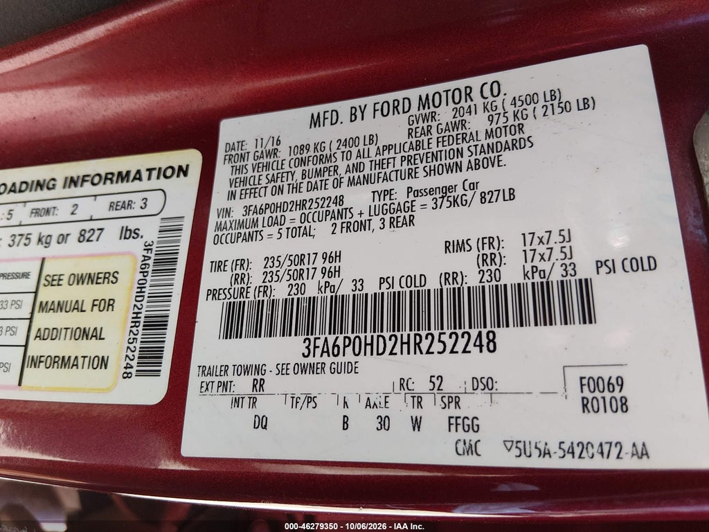 2017 Ford Fusion SE photo 9