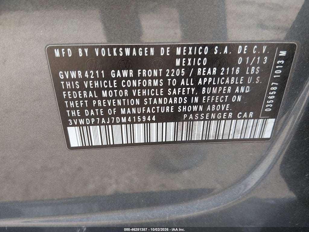 2013 Volkswagen Jetta 2.5L SE photo 9