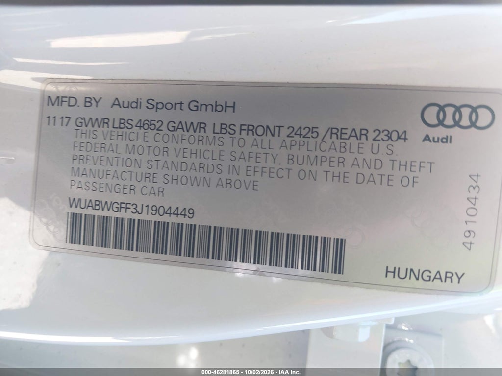 2018 Audi RS 3 2.5T photo 9