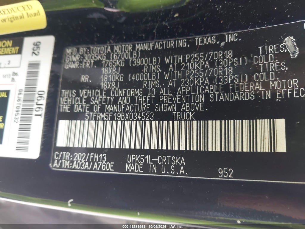 2011 Toyota Tundra Grade 4.6L V8 photo 9