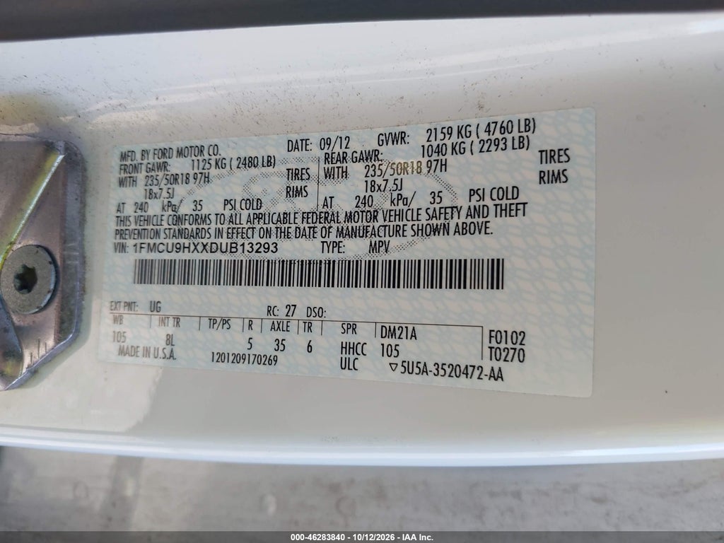2013 Ford Escape SEL photo 9