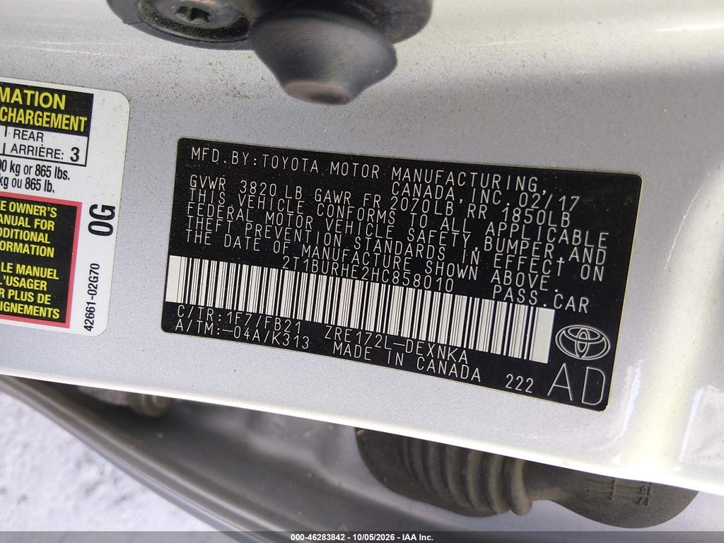 2017 Toyota Corolla LE photo 9