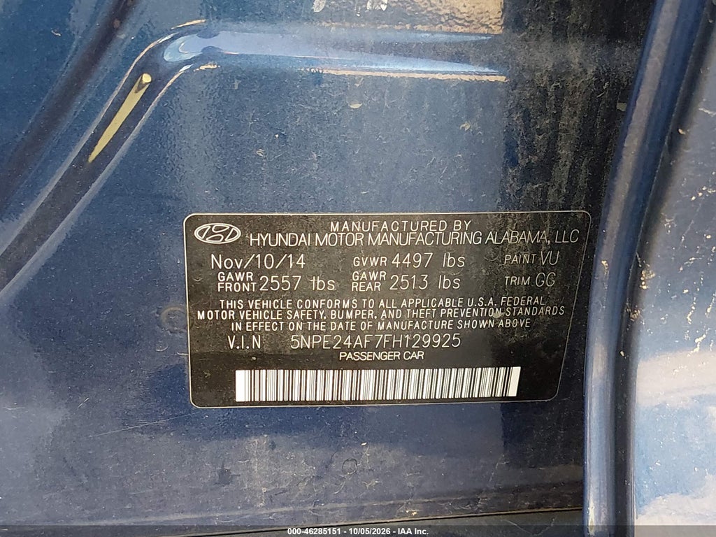 2015 Hyundai Sonata SE photo 9