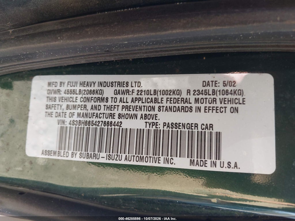 2002 Subaru Outback photo 9