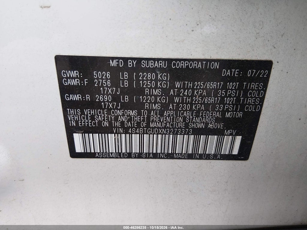 2022 Subaru Outback Wilderness photo 9