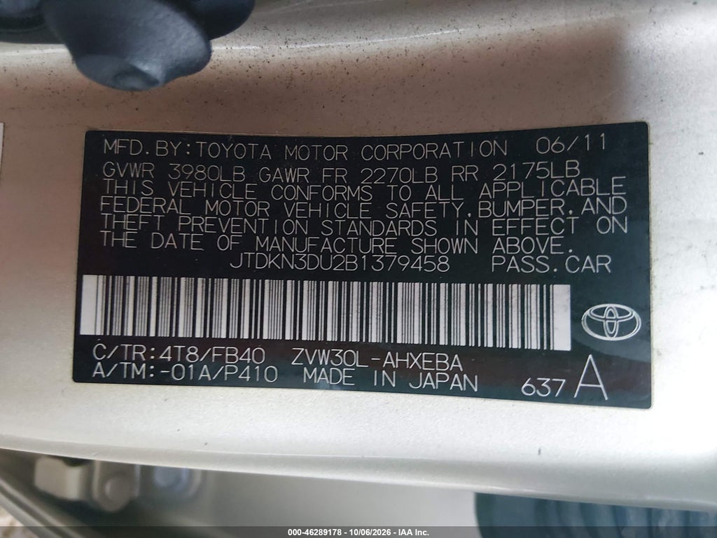 2011 Toyota Prius TWO photo 9