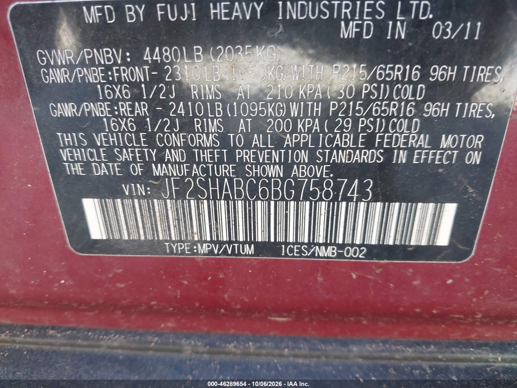 2011 Subaru Forester 2.5X photo 9