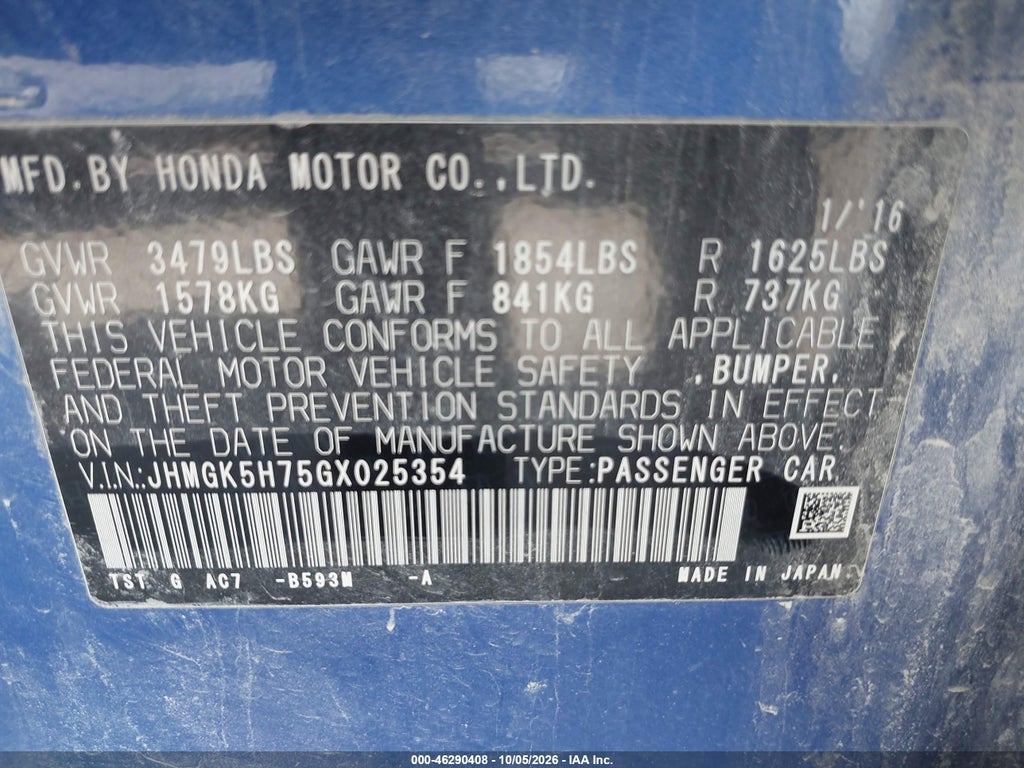 2016 Honda Fit EX photo 9