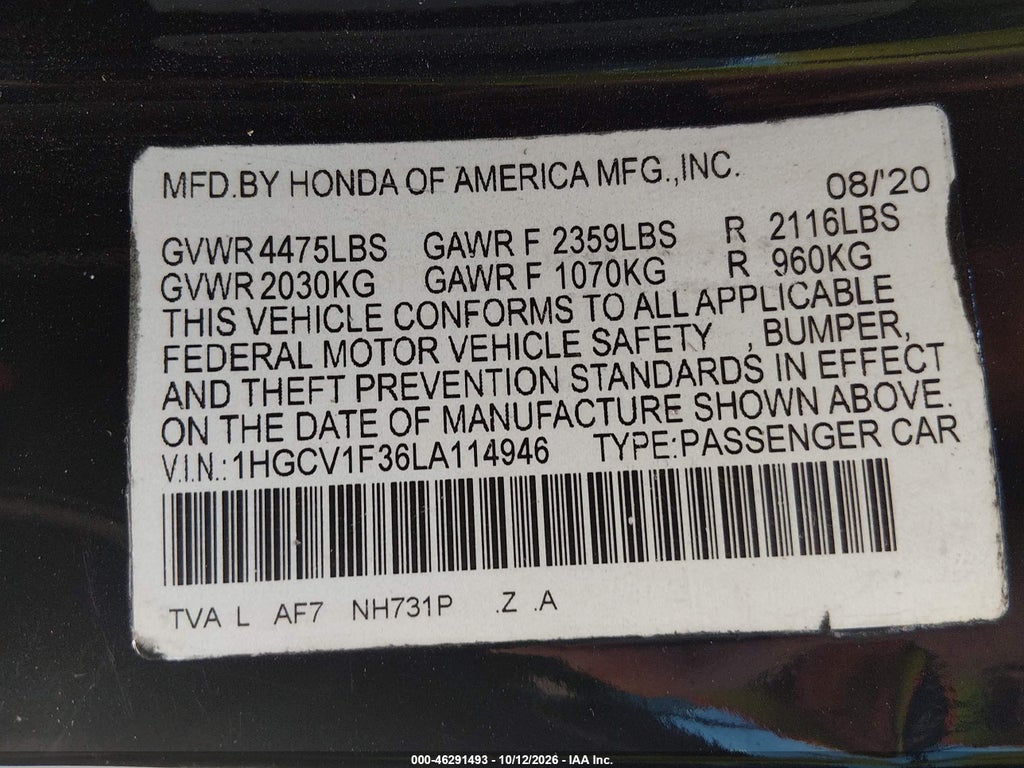 2020 Honda Accord Sport photo 9