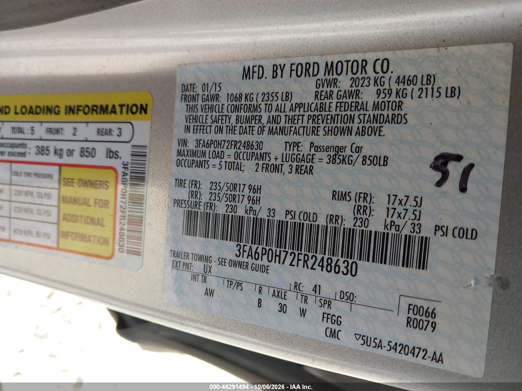2015 Ford Fusion SE photo 9