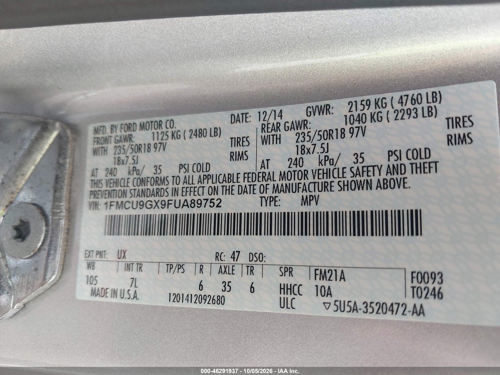 2015 Ford Escape SE photo 9