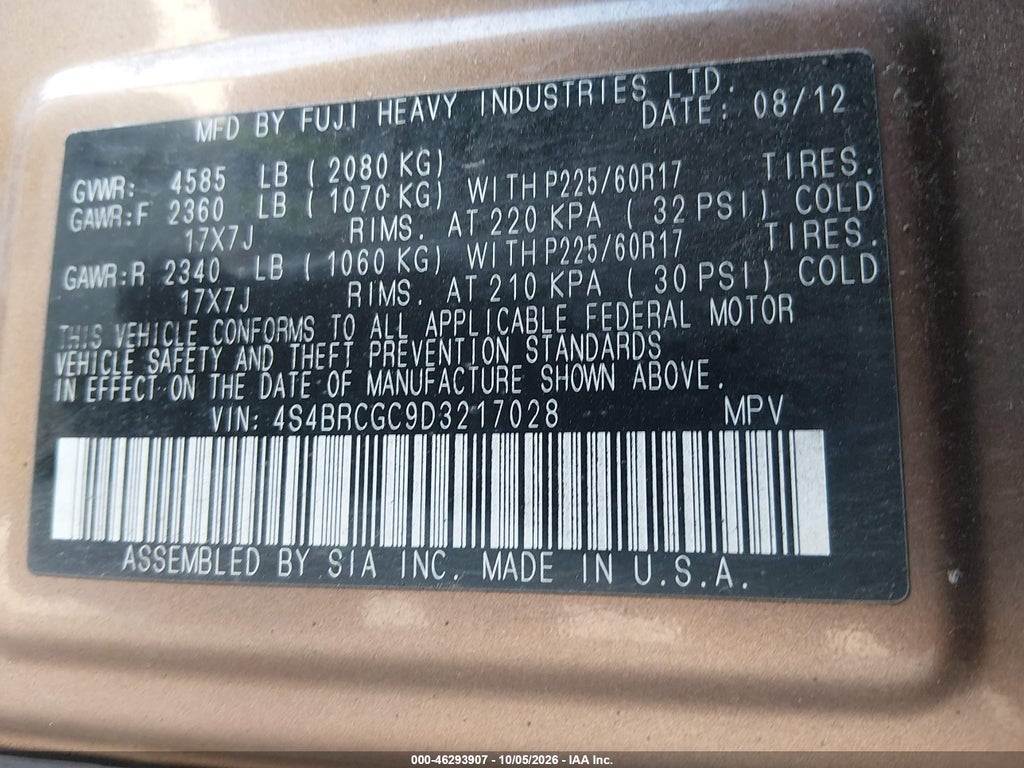 2013 Subaru Outback 2.5I Premium photo 9