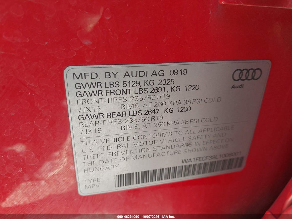 2020 Audi Q3 Prestige 45 Tfsi S Line Quattro Tiptronic photo 9